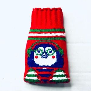 Festive Red Knit Bottle Cover
